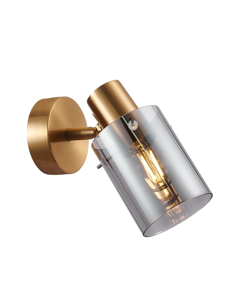Wall lamps - Italux Sardo Smoky brass wall lamp 1xE14 40W SPL-5581-1-BRO-SG - product kolory-swiatla.pl 1