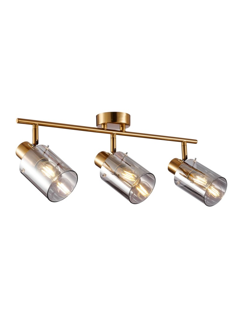 Spotlight ceiling lamps - Italux Sardo Spotlight/Spot Brass, Smoked 3xE14 40W SPL-5581-3-BRO-SG - product kolory-swiatla.pl 1