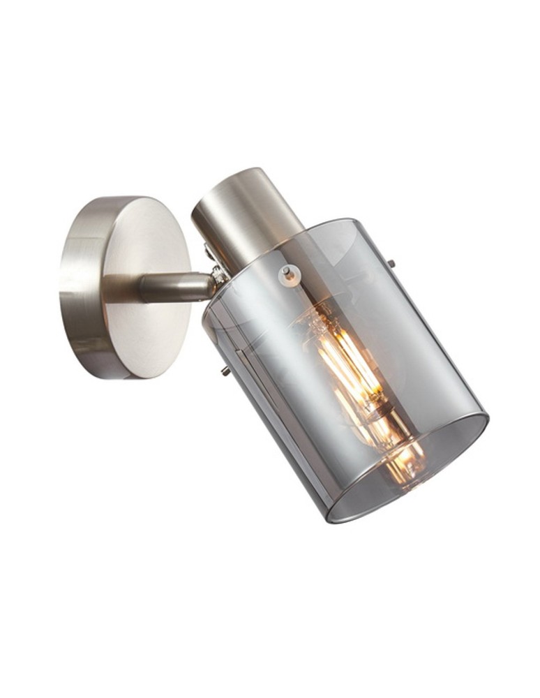 Wall lamps - Italux Sardo Wall lamp Silver, smoky 1xE14 40W SPL-5581-1-SC-SG - product kolory-swiatla.pl 1