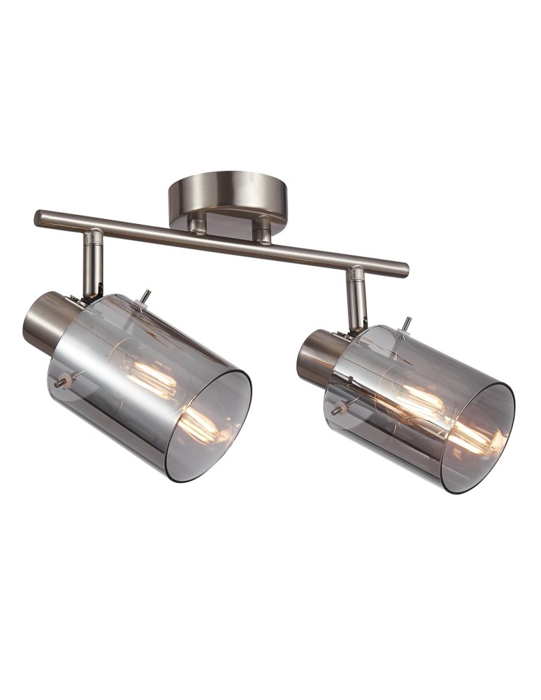 Spotlight ceiling lamps - Italux Sardo Spotlight/Spot Silver, Smoked 2xE14 40W SPL-5581-2-SC-SG - product kolory-swiatla.pl 1