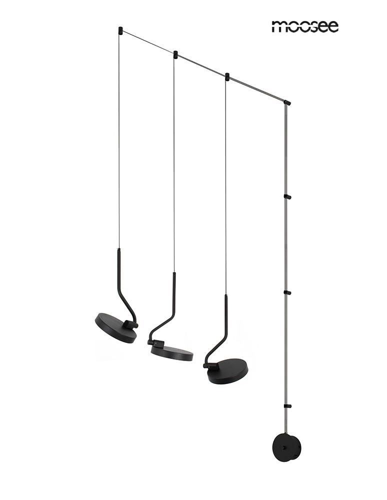 Wall lamps - MOOSEE FLAT 3 wall lamp black (MSE010100385) - product kolory-swiatla.pl 2