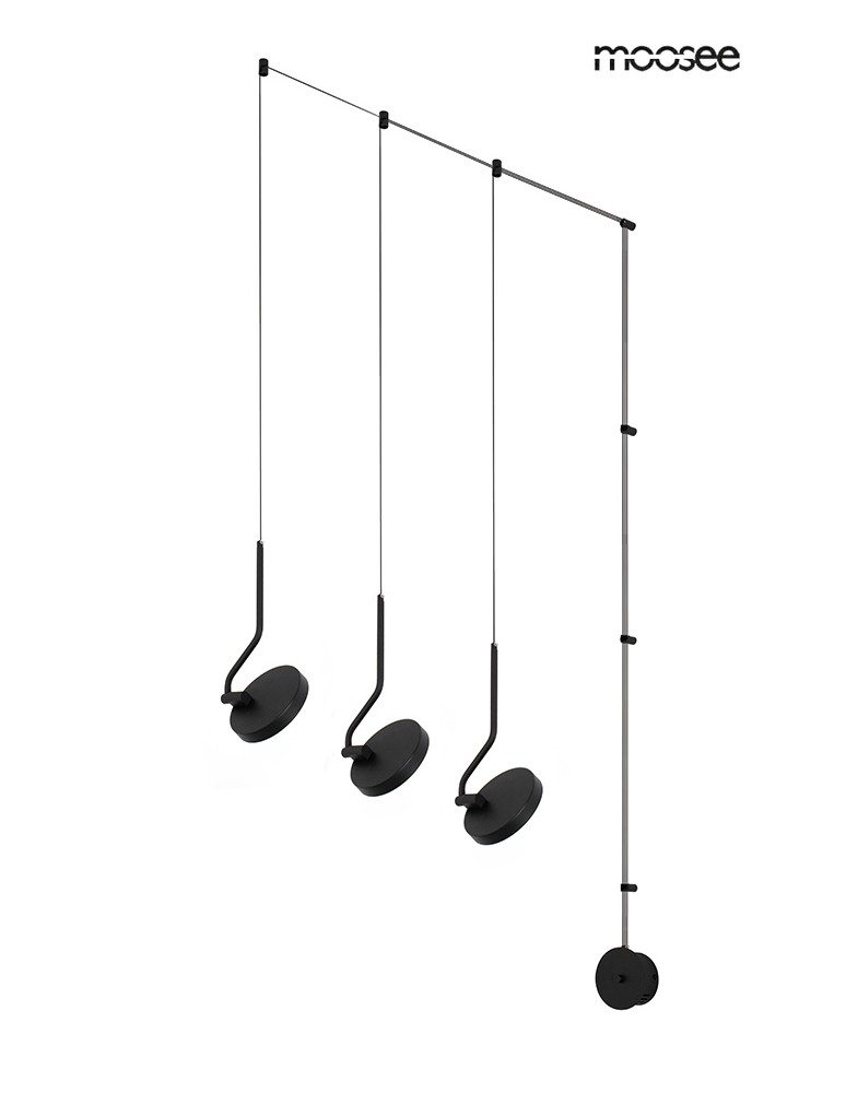Wall lamps - MOOSEE FLAT 3 wall lamp black (MSE010100385) - product kolory-swiatla.pl 4