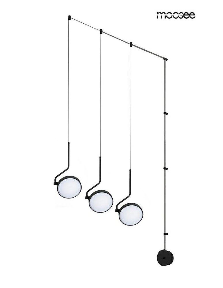 Wall lamps - MOOSEE FLAT 3 wall lamp black (MSE010100385) - product kolory-swiatla.pl 5