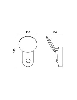 Italux Monti 3K D-sensor Zewnętrzna Ścienna Czarny piaskowany IP54 1xLED 7W 3000K OWL-6214-S-3K - produkt 2