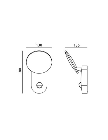 Italux Monti 4K D-sensor Outdoor Wall Mount Black Sandblasted IP54 1xLED 7W 4000K OWL-6214-S-4K - product 2
