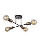 Loft ceiling lamps - industrial - Italux Formio Pendant Black matte, honey brass 4xE27 40W PND-4052-4-BL-HBR - product 1
