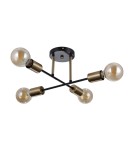 Loft ceiling lamps - industrial - Italux Formio Pendant Black matte, honey brass 4xE27 40W PND-4052-4-BL-HBR - product 2