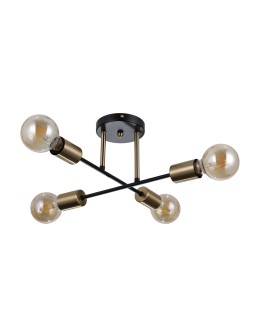 Italux Formio Pendant Black matte, honey brass 4xE27 40W PND-4052-4-BL-HBR - product 2