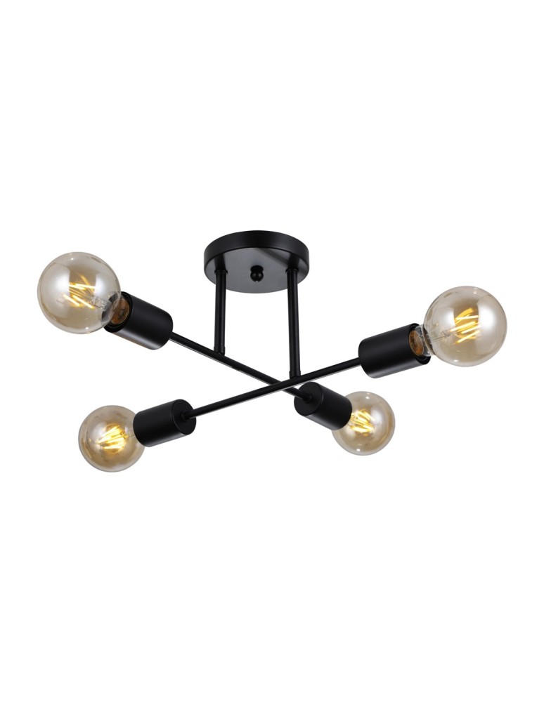 Loft ceiling lamps - industrial - Italux Formio Pendant Matte Black 4xE27 40W PND-4052-4-BL - product kolory-swiatla.pl 1