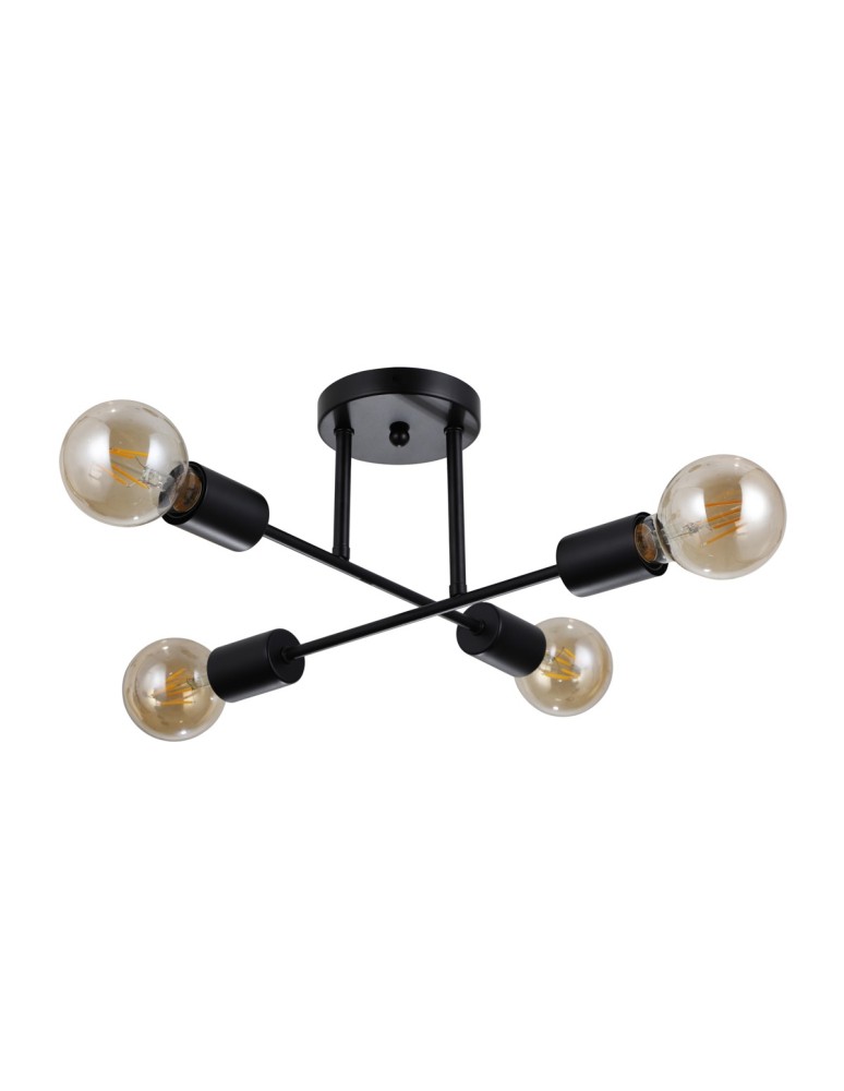 Loft ceiling lamps - industrial - Italux Formio Pendant Matte Black 4xE27 40W PND-4052-4-BL - product kolory-swiatla.pl 2