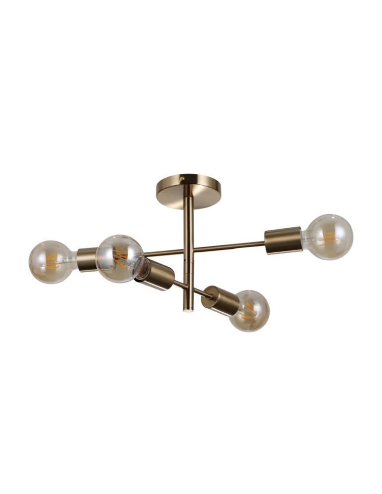 Loft ceiling lamps - industrial - Italux Piansi Hanging Brass Honey 4xE27 40W PND-4025-4-HBR - product kolory-swiatla.pl 1
