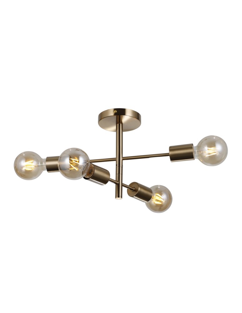 Loft ceiling lamps - industrial - Italux Piansi Hanging Brass Honey 4xE27 40W PND-4025-4-HBR - product kolory-swiatla.pl 2