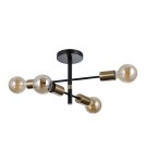 Loft ceiling lamps - industrial - Italux Piansi Pendant Black matte, honey brass 4xE27 40W PND-4025-4-BL-HBR - product 2