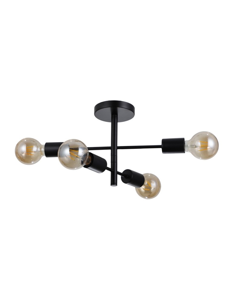 Loft ceiling lamps - industrial - Italux Piansi Pendant Matte Black 4xE27 40W PND-4025-4-BL - product kolory-swiatla.pl 2
