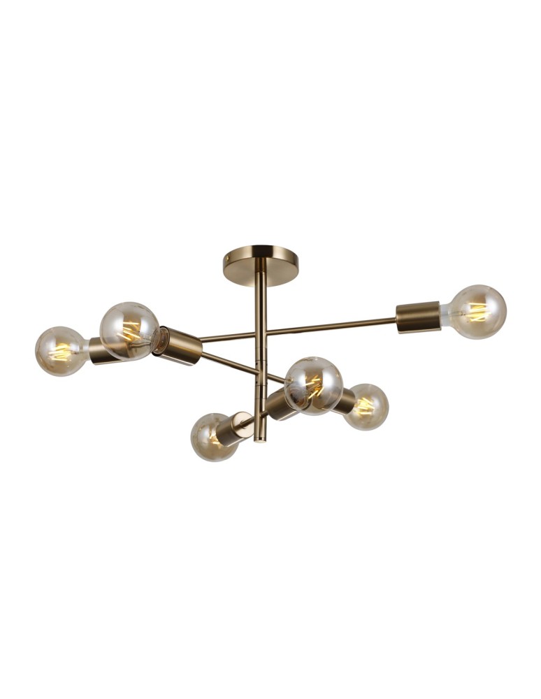 Loft ceiling lamps - industrial - Italux Piansi Hanging Honey Brass 6xE27 40W PND-4025-6-HBR - product kolory-swiatla.pl 1