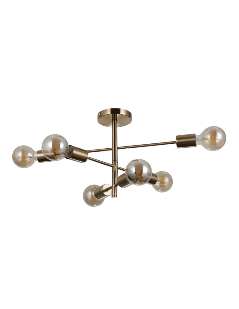Loft ceiling lamps - industrial - Italux Piansi Hanging Honey Brass 6xE27 40W PND-4025-6-HBR - product kolory-swiatla.pl 2