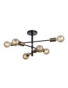 Italux Piansi Pendant Black matte, honey brass 6xE27 40W PND-4025-6-BL-HBR