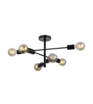Loft ceiling lamps - industrial - Italux Piansi Pendant Matte Black 6xE27 40W PND-4025-6-BL - product 1