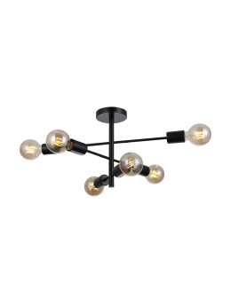 Italux Piansi Wisząca Czarny mat 6xE27 40W PND-4025-6-BL
