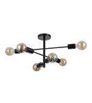 Loft ceiling lamps - industrial - Italux Piansi Pendant Matte Black 6xE27 40W PND-4025-6-BL - product 2