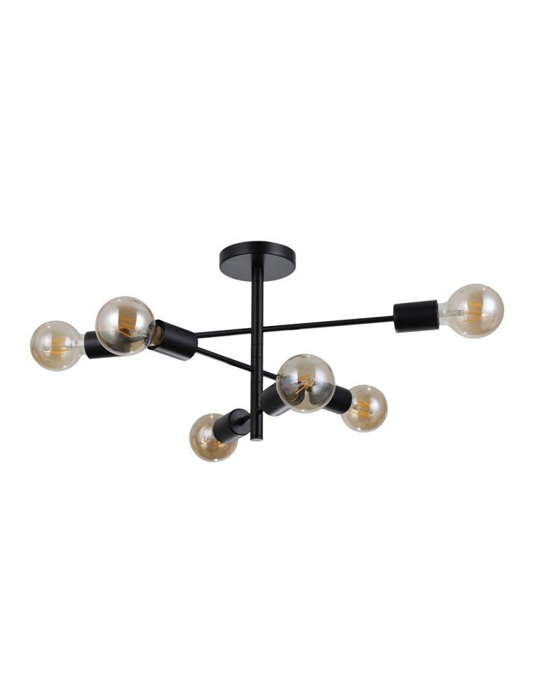 Loft ceiling lamps - industrial - Italux Piansi Pendant Matte Black 6xE27 40W PND-4025-6-BL - product kolory-swiatla.pl 2