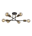 Loft ceiling lamps - industrial - Italux Formio Pendant Black matte, honey brass 6xE27 40W PND-4052-6-BL-HBR - product 1