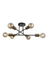 Italux Formio Pendant Black matte, honey brass 6xE27 40W PND-4052-6-BL-HBR