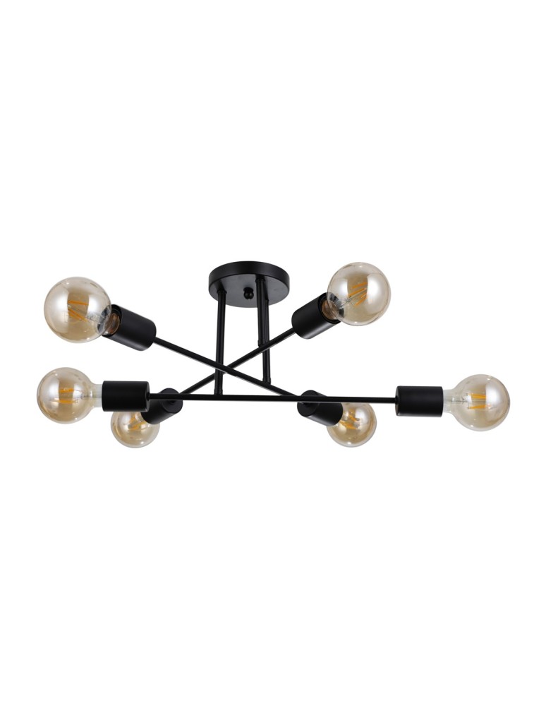 Loft ceiling lamps - industrial - Italux Formio Pendant Matte Black 6xE27 40W PND-4052-6-BL - product kolory-swiatla.pl 1
