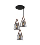Triple pendant lamps - Italux Solta Pendant Black, Smoked 3xE27 40W PND-24342-3A-BK-SG - product 1