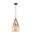 Single pendant lamps - Italux Solta Pendant Black, Amber 1xE27 40W PND-24342-1-BK-AMB - product 1