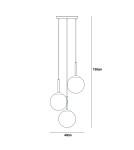 Triple pendant lamps - Italux Deore Pendant Antique Bronze 3xE27 40W PND-5578-3S-BRO-BK - product 3