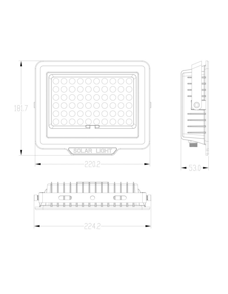 Solar lamps - Italux Norla Solar Black IP65 1xLED 200W 4000K SLR-42563-200W - product kolory-swiatla.pl 2