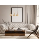 Pendant lamps on a strip - Italux Favera Pendant Antique Bronze 3xE27 40W PND-42361-3-BRO-AMB - product 2