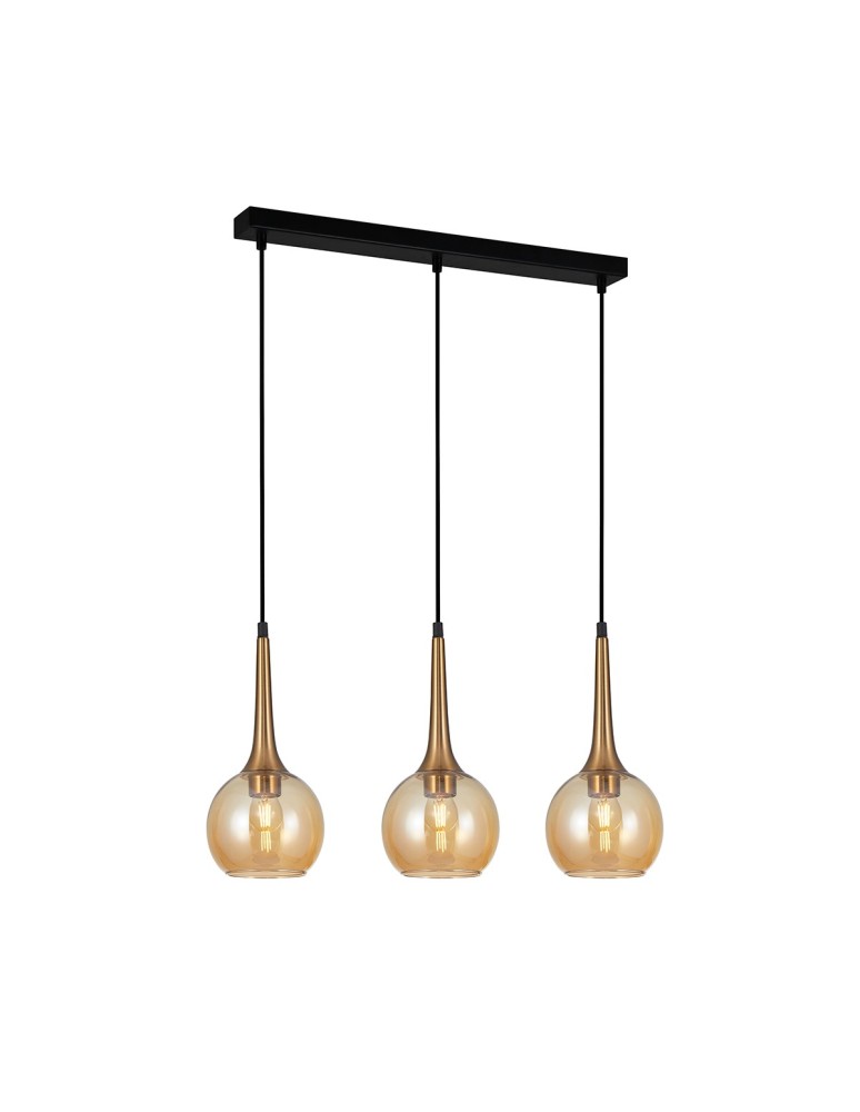 Pendant lamps on a strip - Italux Favera Pendant Antique Bronze 3xE27 40W PND-42361-3-BRO-AMB - product kolory-swiatla.pl 1