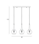 Pendant lamps on a strip - Italux Favera Pendant Antique Bronze 3xE27 40W PND-42361-3-BRO-AMB - product 3