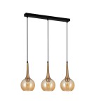 Pendant lamps on a strip - Italux Favera Pendant Antique Bronze 3xE27 40W PND-42361-3-BRO-AMB - product 4