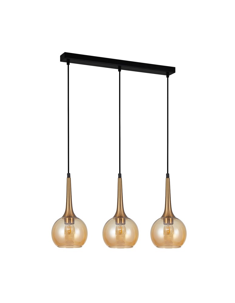 Pendant lamps on a strip - Italux Favera Pendant Antique Bronze 3xE27 40W PND-42361-3-BRO-AMB - product kolory-swiatla.pl 4