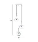 Triple pendant lamps - Italux Favera Pendant Antique Bronze 3xE27 40W PND-42361-3A-BRO-AMB - product 3