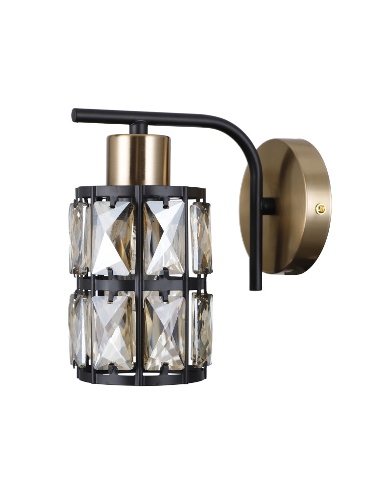 Wall lamps - Italux Menfi Wall lamp matt black+honey brass 1xE27 40W WL-44236-1-BK-GD - product kolory-swiatla.pl 4