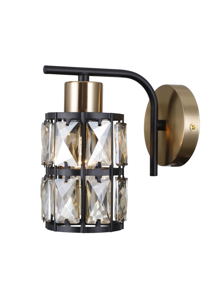 Wall lamps - Italux Menfi Wall lamp matt black+honey brass 1xE27 40W WL-44236-1-BK-GD - product kolory-swiatla.pl 1