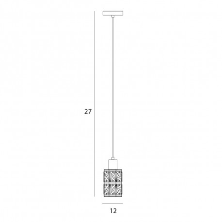 Italux Menfi Wisząca matt black+honey brass 1xE27 40W PND-44236-1-BK-GD