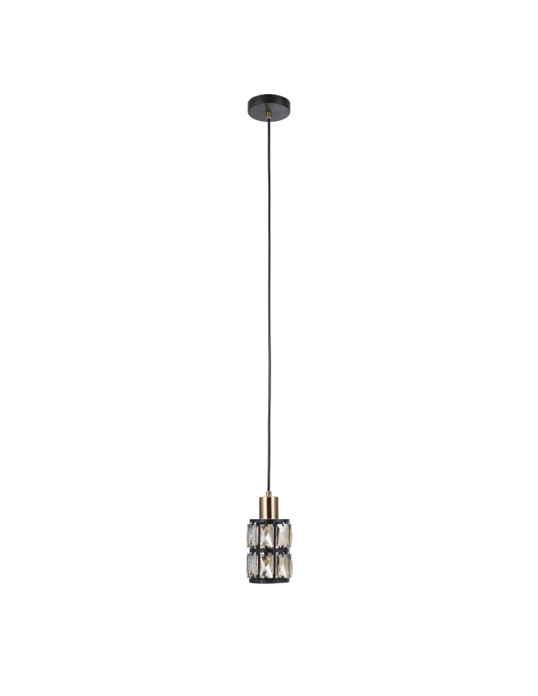 Single pendant lamps - Italux Menfi Pendant matt black+honey brass 1xE27 40W PND-44236-1-BK-GD - product kolory-swiatla.pl 4