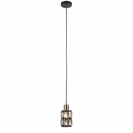 Italux Menfi Wisząca matt black+honey brass 1xE27 40W PND-44236-1-BK-GD