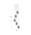 Italux Menfi Wisząca matt black+honey brass 5xE27 40W PND-44236-5-BK-GD