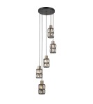 Italux Menfi Wisząca matt black+honey brass 5xE27 40W PND-44236-5-BK-GD