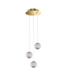 Triple pendant lamps - Italux Rosario Pendant Gold 3xLED 12.6W 3000K PND-12220121-3A-GD - product 2