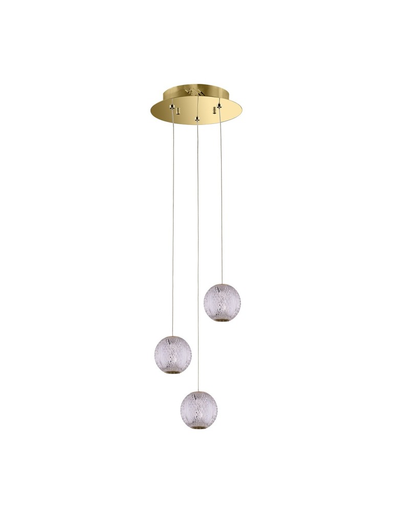 Triple pendant lamps - Italux Rosario Pendant Gold 3xLED 12.6W 3000K PND-12220121-3A-GD - product kolory-swiatla.pl 2