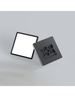 Italux Aleria Plafon Czarny 1xLED 50W Przód: 2800K+4000K+6000K, bok zawsze 2800K PLF-39573-450S-50W-BL - produkt 2