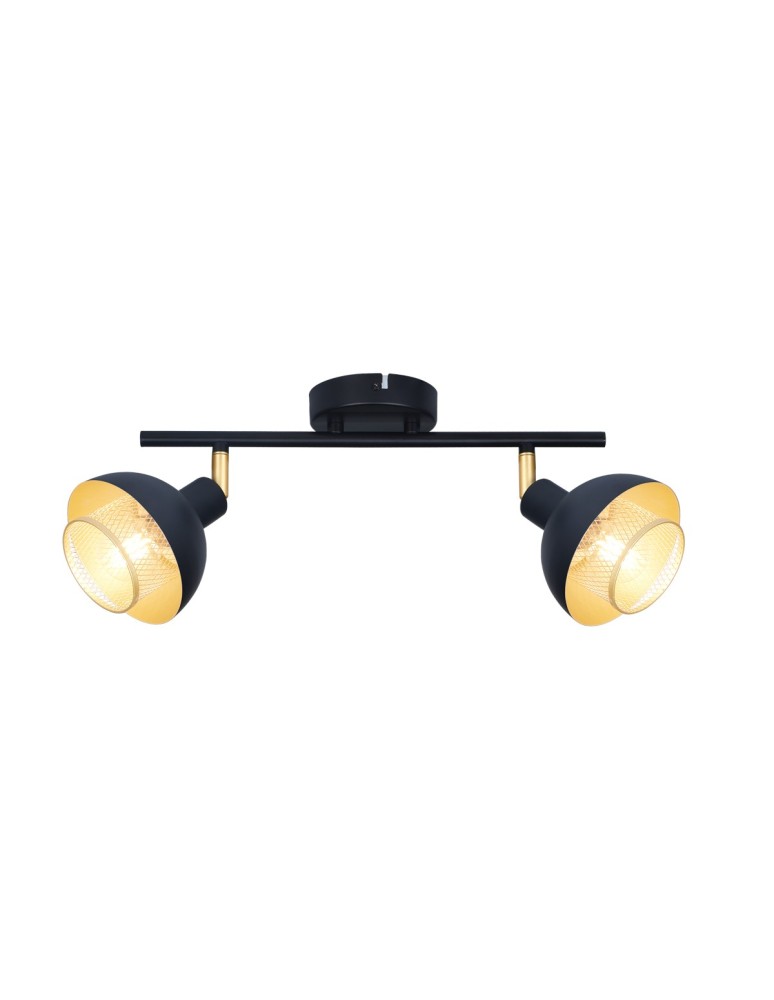 Spotlight ceiling lamps - Italux Savio Spotlight/Spot Black matte, gold 2xE14 40W SPL-27357-2-BK-GD - product kolory-swiatla.pl 1