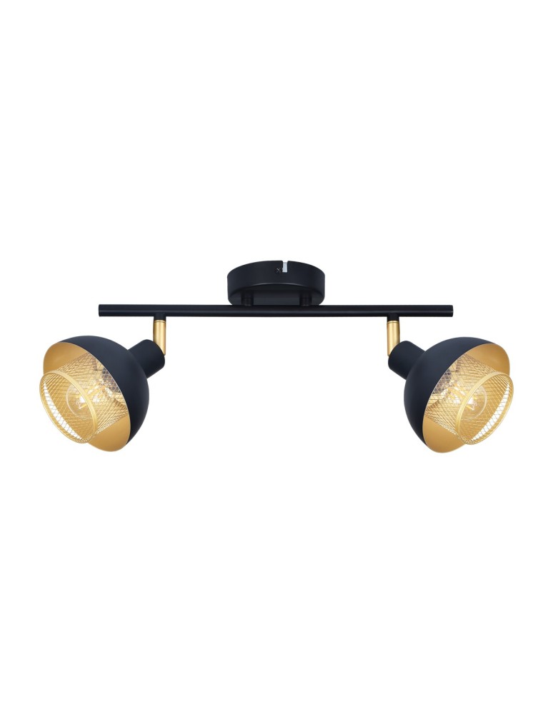 Spotlight ceiling lamps - Italux Savio Spotlight/Spot Black matte, gold 2xE14 40W SPL-27357-2-BK-GD - product kolory-swiatla.pl 3